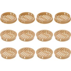 uxcell 12Pcs 50mm/1.97" Circular Soffit Air Vents, Plastic Soffit Vent Cover, Round Mesh Hole Louver for Bathroom Kitchen Cabinet Wardrobe, Orange