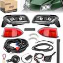 10L0L Golf Cart Headlight Kit - 12V/36V/48V Upgraded Daytime Running for Club Car Tempo with Turn Signal Brake and Hazard Light - Deluxe Golf Cart Street Legal Light Kit