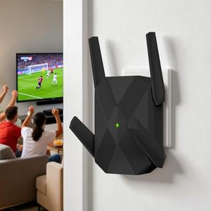 2026 AX3000 WiFi 6 Extender, WiFi Extender Signal Booster-Dual Band (2.4G/5.8G), Long Range WiFi Booster with Gigabit Ethernet Port, Access Point, No Required App, Easy Setup and Faster Speed (Black)