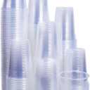 TashiBox 7 oz Clear Plastic Disposable Cold Drink Party Cups (200 Count)