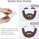 Miss U Hair Fake Mustache and Eyebrows Self Adhesive Fake Beard Costume Facial Hair for Cosplay Halloween Party (Brown)