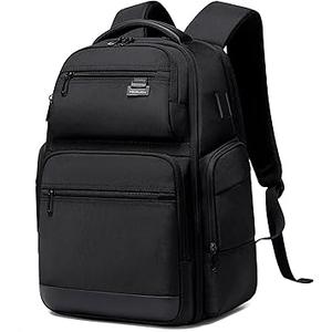 FENRUIEN Business Travel Backpack for Men,Large Capacity Laptop Backpack with USB Charging Port,Multifunctional Water Resistant Expandable Black Bag Fits 15.6 Inch computer