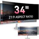 [2026 New] 34 Inch Curved Computer Privacy Screen Protector for 21:9 Aspect Ratio Widescreen Monitor,Removable Eye Protection Anti Glare Blue Light Filter,34in Anti Spy Desktop Security Private Shield