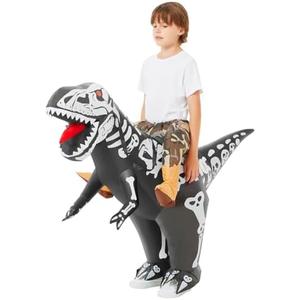 COMIN Inflatable Skeleton Dinosaur Costume for Kids Ride-on Dinosaur Costumes Blow Up Dino Costume for Halloween Dress Party (55'')