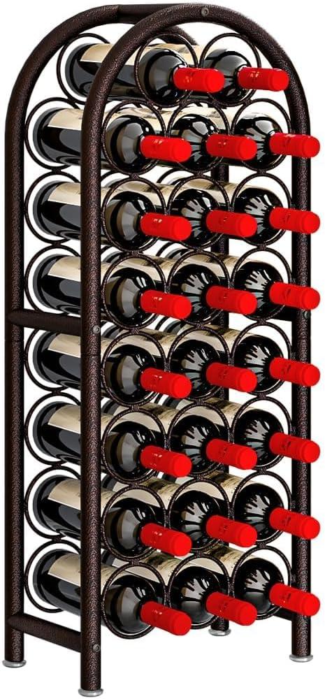 Wine Rack Freestanding Floor Metal Holders Stands Organizer Storage 23 Bottles (Brown)
