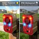 Upgraded Motion Sensor Alarm Outdoor, Radar + IR Dual Protection to Deter Deer, 130dB Dog Bark w Strobe Light, 10 Sounds & 20S Recording, Solar Waterproof Motion Detector for Garden Yard Farm