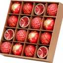 16pcs Christmas Tree Ornaments - Red Christmas Ball Ornaments Set for Christmas, Holiday, Wreath & Party Decorations - Shatterproof, 60mm/2.36"