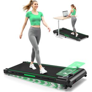 Walking Pad Treadmill, 6.2MPH Under Desk Walking Pad with 10% Incline, Treadmills for Home with Double Frame, 2.75HP Brushless Drive, 12 HIIT Programs, Remote Control, 350LBS Capacity