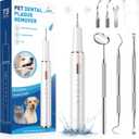 Electric Dog Plaque & Tartar Remover - Pet Teeth Cleaning Kit with 5 Adjustable Modes, LED Light, Safe and Low Noise  Easy at Home Dental Care for Dogs and Cats