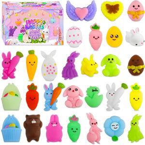Easter Egg Fillers - 30 Pack Kawaii Mochi Squishy Toys for Easter Basket Stuffers, Mini Cute Squishies Squeeze Toy Easter Party Favors, Easter Gifts for Kids Classroom Prizes School Rewards