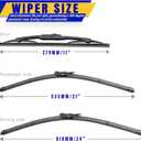 3 wipers Replacement for 2013-2016 GMC Acadia, Windshield Wiper Blades Original Equipment Replacement - 24"/21"/11" (Set of 3) Pinch Tap