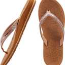 ONCAI Women's Flip Flops with Rhinestone, Arch Support Yoga Mat Comfort Walking Summer Beach Thong Sandals with Plantar Fasciitis Rubber Soles US Size 5-11