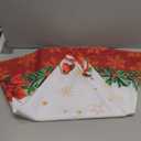 Oaxscug Christmas Round Tablecloth 70 Inch, Winter Gold Snowflake Red Floral Table Cloth for Xmas Farmhouse Kitchen Decor, Wipeable Polyester Fabric Table Cover for Holiday Party