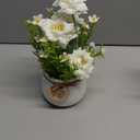 Artificial Daisy Display in Pottery Vase for Home and Office Table and Interior Decoration (white flowers)