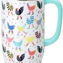 Swig Life 40oz Mega Mug, 40oz Tumbler with Handle and Straw, Extra Large Insulated Tumblers, Cup Holder Friendly Travel Mug (Funky Chicken)