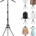 Adjustable Shirt Display Stand 32-63 Inch, Foldable Mannequin Torso Clothes Steamer Stand Clothing Display Stand for Vendors Display T Shirt, Graduation Cap and Gown, Dress, Jacket, Coat (1Pcs)