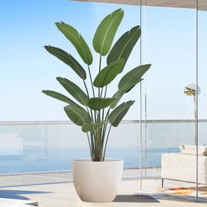 6FT Artificial Bird of Paradise Plant (72in) Tall Faux Tree with Realistic 13 Leaves, Fake Tropical Floor Potted Artificial Plants for Home Office Living Room Indoor Decor (6feet,1Pack) (Green)