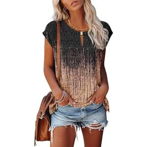 Kistore Women's Summer Casual V Neck Tank Tops Cap Sleeve Loose Fit Blouses Tunic Shirts,Medium