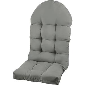 Adirondack Chair Cushion, Rocking Chair Cushion 44x19.4x4 inch, High Back Patio Cushions of Upper and Lower with Ties, Sunscreen and Fade-Resistant (Gray, 1)