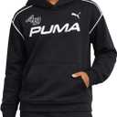 PUMA Boys Hoodie - Athletic Performance Fleece Pullover hoodies for Boys - Cozy Soft Graphic Kids Sweatshirt (14-16, Black Bold Logo)