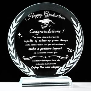 Qianwei Graduation Gifts for Him Her Crystal Graduate Plaque Decor Best Class of 2026 High School College Masters Degree Phd Nurse Graduation Gift Ideas for Women Men