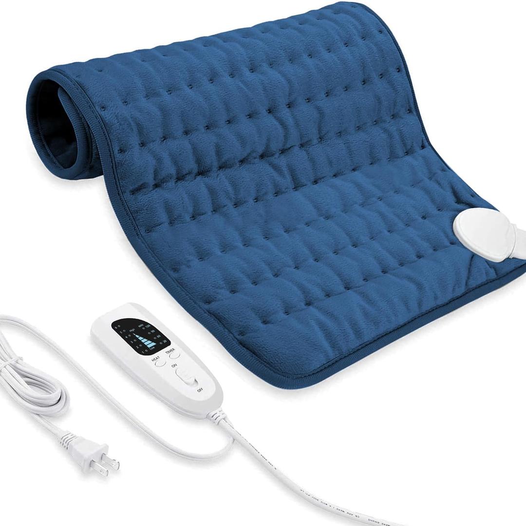 24"X20" Electric Heating pad with 6 Heat Settings, Auto Shut Off, Dark Blue Dry Electric Heating for Back Neck Knee Arms Legs Shoulder Heat Pads for Christmas Birthday Father's Day Mother's Day