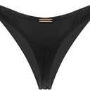 RELLECIGA Women's Bikini Bottoms Lace Up Thong Bottom, S, Black