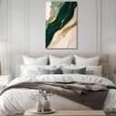 Emerald Green Canvas Prints Wall Art Abstract Wall Decor Framed Beige and Gold Texture Picture Modern Posters Artwork for Home Decor Gallery Wrap Ready to Hang - 16.00"x24.00" - Pack of 2