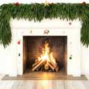 6FT 1 Pc Norfolk Pine Garlands, Realistic-Feel Christmas Cedar Garland with Thick & Soft Texture, Suitable for Mantels/Tables/Staircases/Door Frames, Christmas Decorations