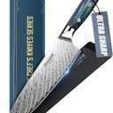 Huusk 8" Chef Knife, Stainless Japanese Kitchen Knife with Ergonomic Resin Handle & Sheath, Sharp Kitchen Knives Full Tang, Japanese High Carbon Steel Cooking Knifes, Gifts for Men and Women