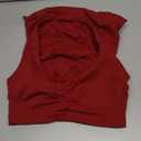 YEOREO SoftHue Women's Impact Halter Tank Top Longline Backless Scoop Neck Built-in Bra Sports Workout Gym Crop Top S