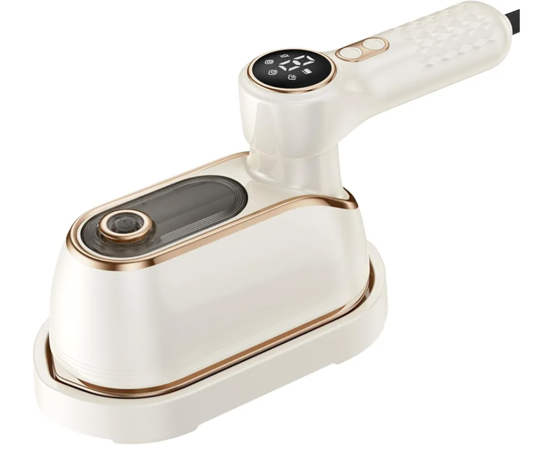 Travel Steamer Iron for Clothes, 1200W Portable Handheld Steamer Iron 4Mode with LCD Display 10S Fast Heating 180° Swivel Handle Powerful Wrinkle Remover, Garment Steamer for Home, Dorm, Travel, White