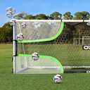 Soccer Goal Target Net - 24ft x 8ft Scoring Training Equipment - Improve Kick Practice Shooting Targets, Portable Football Target Sheet with Carry Bag, Ground Stakes, Bungee Cord Included
