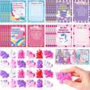 Seenelling 24 Pcs Unicorn Valentine's Day Gift Cards with Unicorns Squeeze Toys and Bags Valentines Gifts Fidget Toys Stress Relief Balls for Class School Party Favors Prizes Goodie Bags