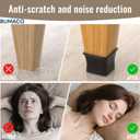 BUMACO Chair Leg Floor Protectors Square Chair Leg Protectors for Hardwood Floors 40Pcs Silicone Covers to Protect Floors Square (Black-L Fit 1-1/16" to 1-5/8")