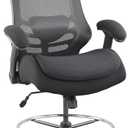 BOLISS 400lbs Ergonomic Drafting Chair,Tall Office Mesh Chair, Standing Desk Chair,Height Adjustable Armrest and Flip up Arms, Adjustable Lumbar Cushion (Black Frame Black Mesh)