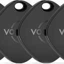 [Apple MFi Certified] VOCOlinc Air Tracker Tags 4 Pack Black, Smart Key Finder Work with Apple Find My APP (iOS Only,Not for Android), Item Locator for Luggage Suitcases/Bag/Wallet,Replaceable Battery