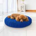 Muddy Mat®Cloud K-9 Bed for Dogs & Cats, Soft & Relaxing Donut Dog Bed, Chenille Material, Removable Cover, Washable & Dryer Safe–Navy Blue Medium(35"x35")