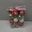 RoseCraft 30PCS Christmas Ornaments Set, 60MM/2.36" Red Green White Christmas Balls, Shatterproof Plastic Xmas Decorations for Christmas Tree Hanging Holiday Party Decor.