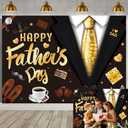 Happy Father's Day Backdrop 7X5FT I Love Dad Father's Day Party Background Best Dad Ever Festival Shirt Tie Tools Fathers Day Photography Backdrop (82x59inch) (Black)