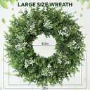 26'' Large Boxwood Wreath for Front Door Artificial Spring Wreath Boxwood Leaves Greenery Outdoor Door Wreaths for Porch Window Home Farmhouse Wall Decor Green Year Round Indoor Outdoor All Seasons