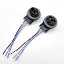 2 PCS Car Brake Socket Replacements, Waterproof Soft Automotive Turn Signal Socket, Universal Vehicle Daytime Running Light Wire Harness Pigtail (Multicolored #3157B)