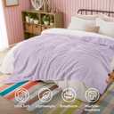 Bedsure GentleSoft Lavender Fog Fleece Blanket for Couch - Cozy Soft Blankets for Women, Cute Small Throws for Girls, 90x90 Inches
