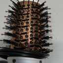 Travel Dual Voltage Hair Dryer Brush 4-IN-1 Portable Mini Hot Air Blow Dryer Straightener & Curler Brush, Titanium Round Blowout Styler Volumizer Tools, 110/240V US/EU/UK Plug for International Travel