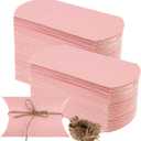 SEUNMUK 150 Pack 5.1 x 3.5 Inches Pink Pillow Boxes, Kraft Paper Gift Boxes with Jute Twines, Pink Pillow Candy Box Gift Box Party Wedding Favor for Anniversary, Birthday, Shower, Halloween