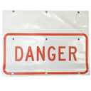24" x 12" Nonreflective Cone Bar Roll-Up Sign, Danger(White)