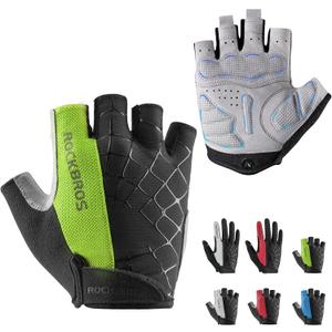 ROCKBROS Cycling Gloves for Men Women Mountain Bike Gloves SBR Pad Anti-Slip Road Riding Bicycle Biking Gloves for Cycling Motorcycle Gym, Short-US M/Asia L