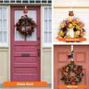 2 Pack Pumpkin & Witch with Fall Wreath Door Hanger, Fall Decoration Metal Over The Door Single Halloween Wreath Hanger Ornament Halloween Wreath Hangers for Front Door,Door Wreath Hanger