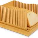 Bread Slicer for Homemade Bread, Foldable Bamboo Bread Cutter with Adjustable Thickness, Crumb Catcher Tray, and Non Slip Base  Sourdough & Loaf Slicer for Bakers