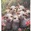 Adorable Goat Blanket Soft Cozy Flannel Throw Blanket, Warm Yet Lightweight Goats and Flowers Rainy Day Blankets for Travel, Couch, Bed, for Adults Women Men, Fuzzy Outdoor Comfort Wrap 60"50", 60x50 Inch